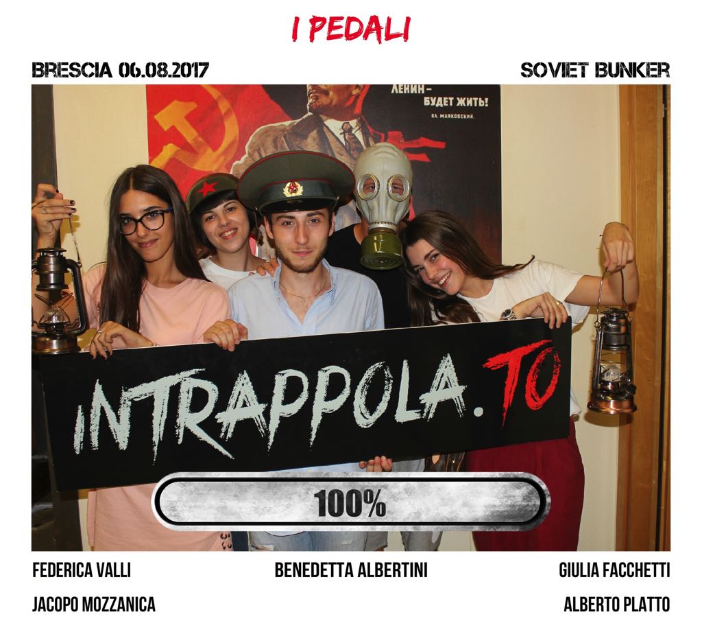 Il gruppo i pedali è fuggito dalla nostra escape room Soviet Bunker