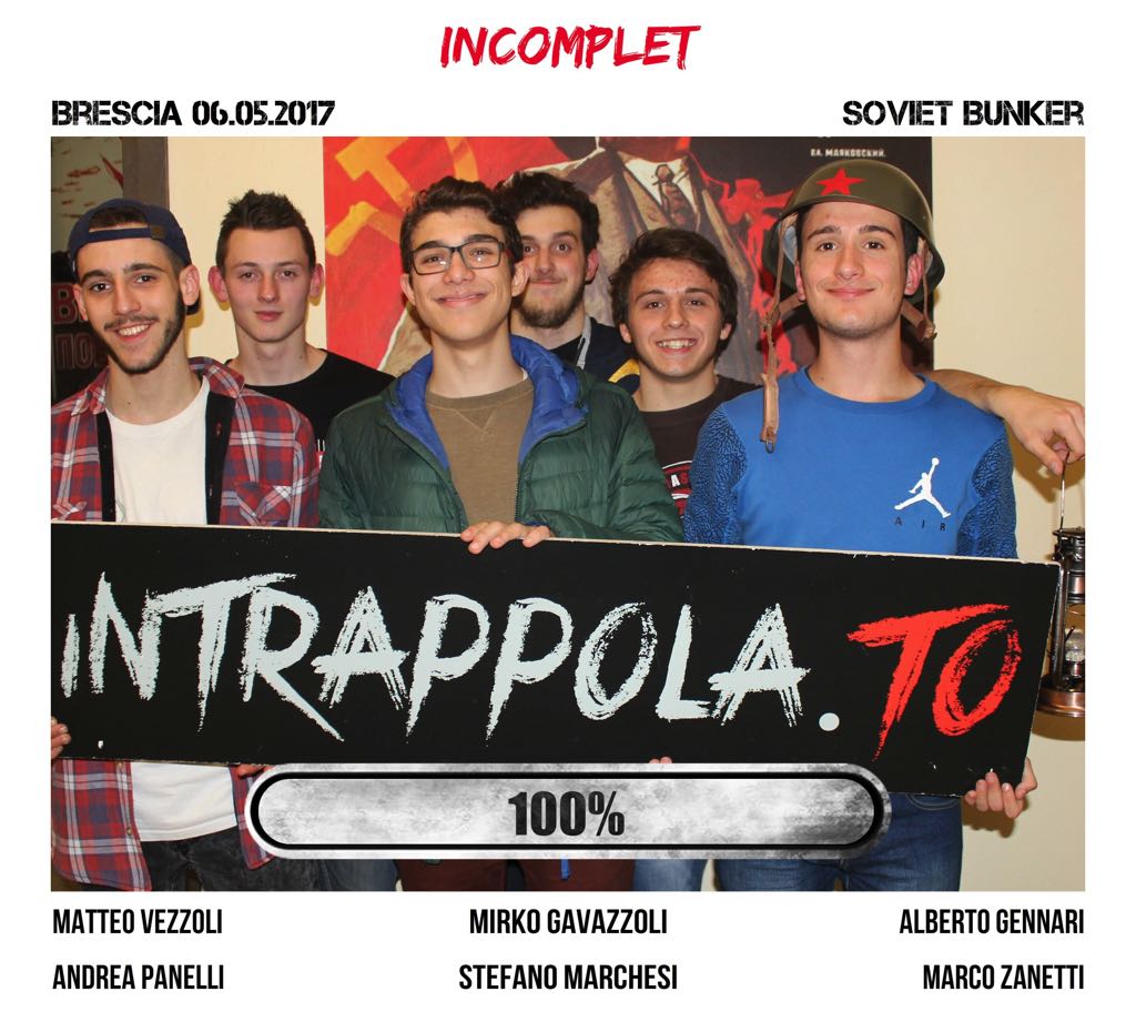 Il gruppo incomplet è fuggito dalla nostra escape room Soviet Bunker