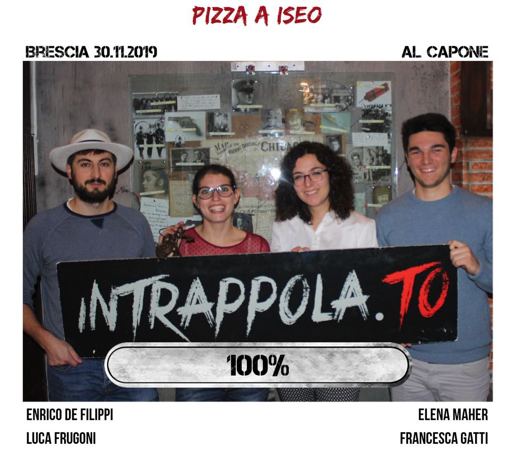 Il gruppo pizza a iseo è fuggito dalla nostra escape room Al Capone
