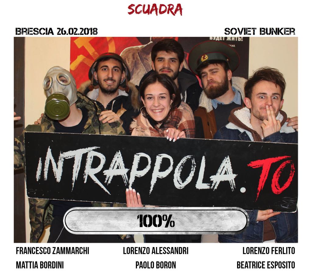 Il gruppo scuadra è fuggito dalla nostra escape room Soviet Bunker