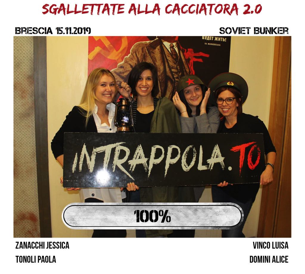 Il gruppo sgallettate alla cacciatora 2. è fuggito dalla nostra escape room Soviet Bunker