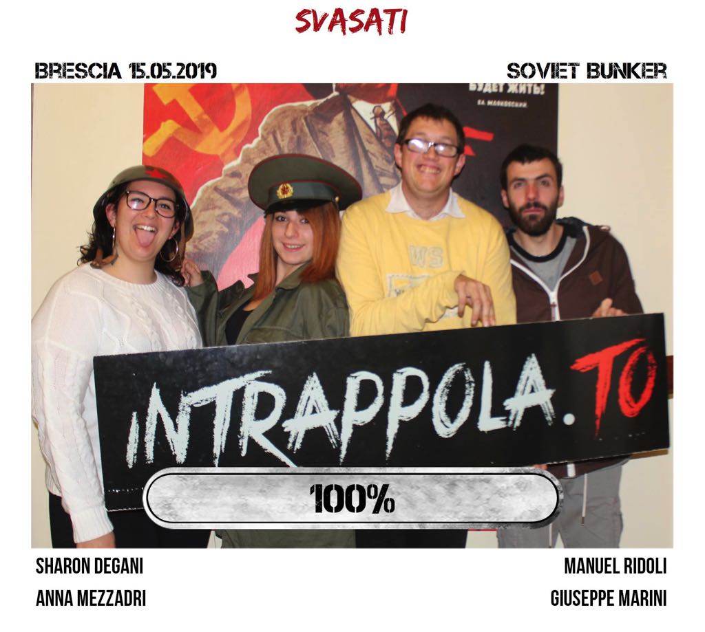 Il gruppo svasati è fuggito dalla nostra escape room Soviet Bunker