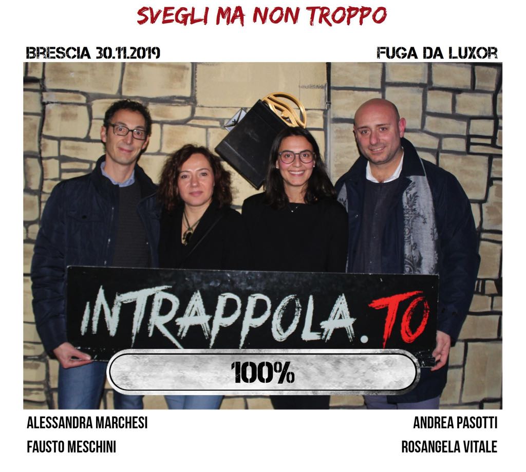 Il gruppo svegli ma non troppo è fuggito dalla nostra escape room Fuga da Luxor