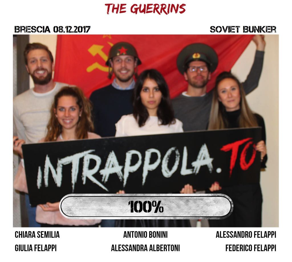 Il gruppo the guerrins è fuggito dalla nostra escape room Soviet Bunker
