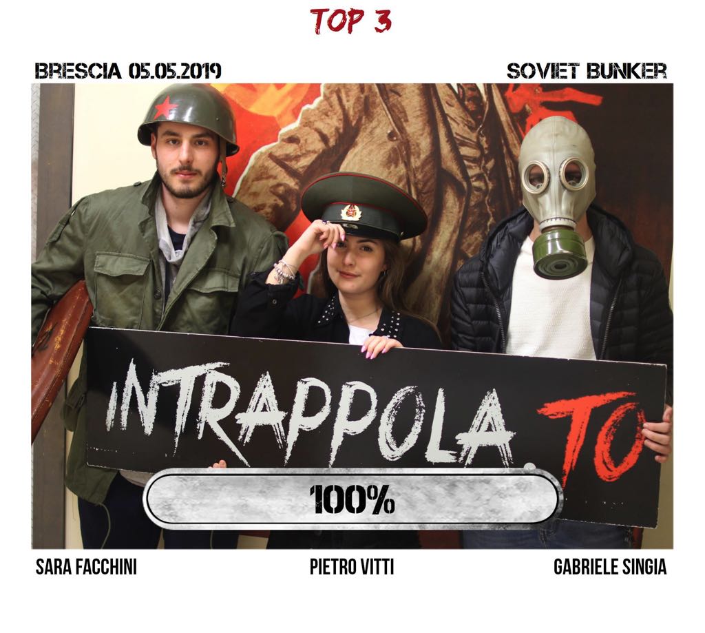 Il gruppo top 3 è fuggito dalla nostra escape room Soviet Bunker