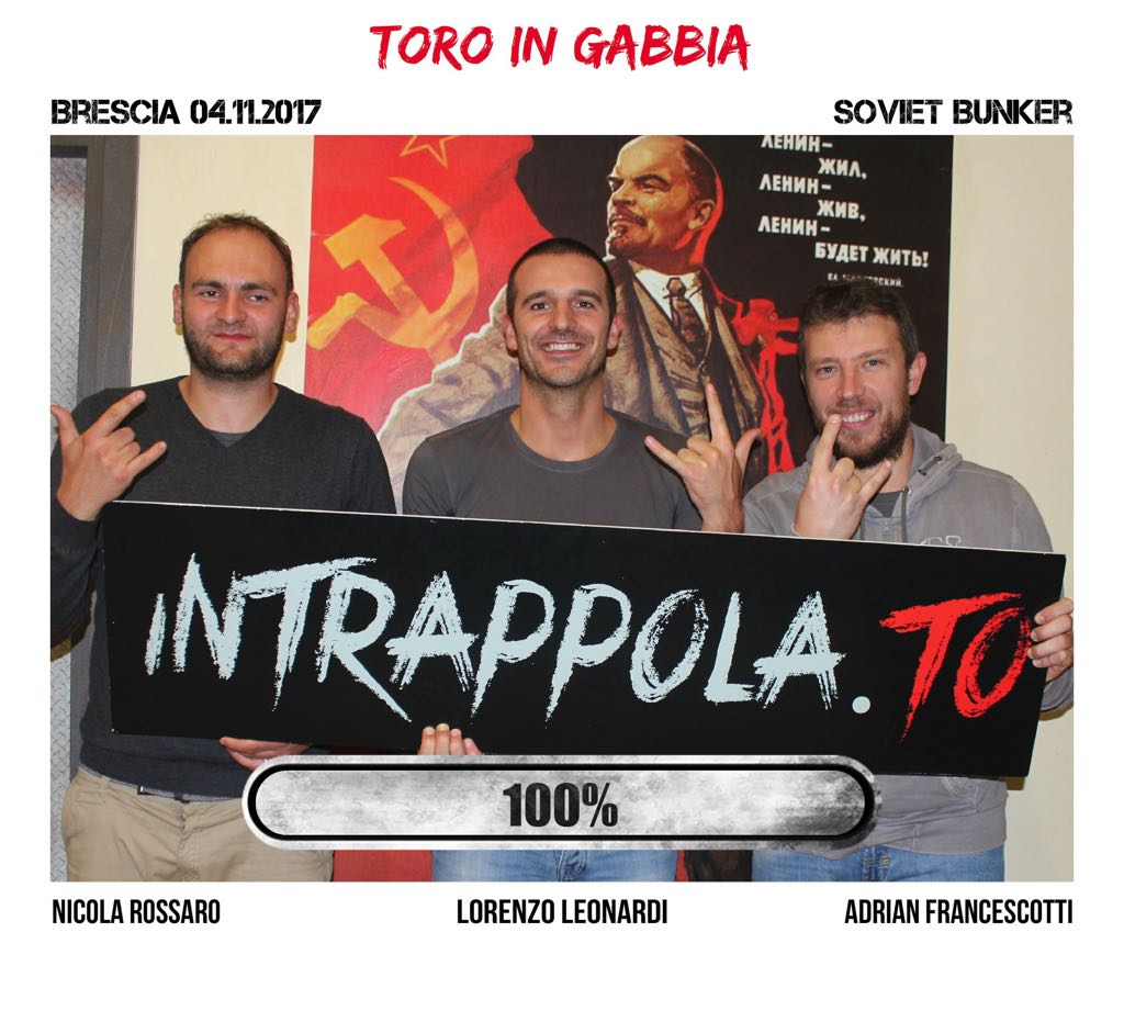 Il gruppo toro in gabbia è fuggito dalla nostra escape room Soviet Bunker
