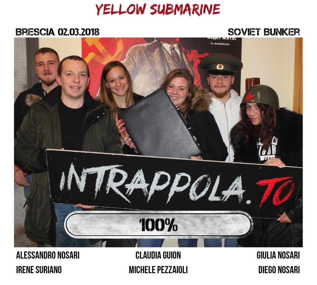 Il gruppo yellow submarine è fuggito dalla nostra escape room Soviet Bunker