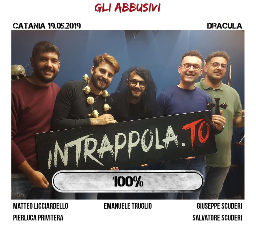 Il gruppo Gli Abbusivi è fuggito dalla nostra escape room Dracula