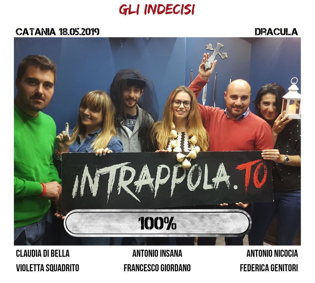 Il gruppo Gli Indecisi è fuggito dalla nostra escape room Dracula