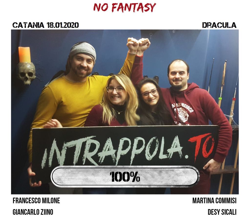 Il gruppo No Fantasy è fuggito dalla nostra escape room Dracula