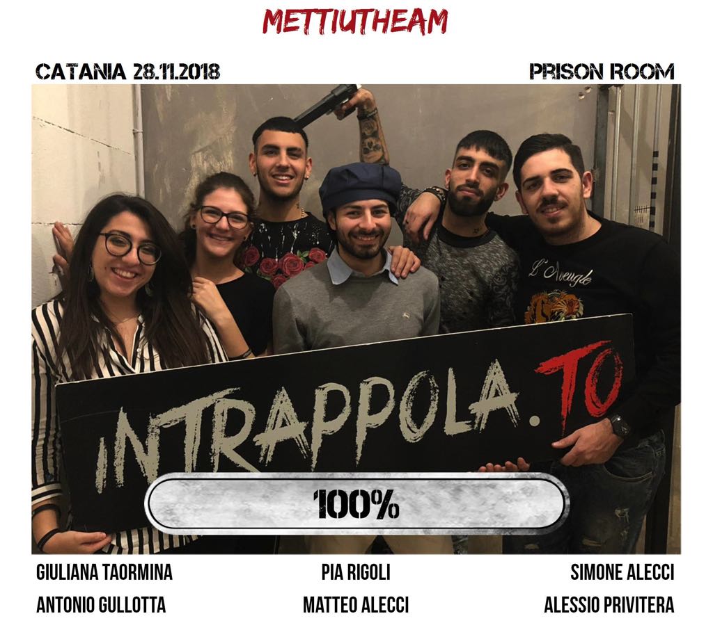 Il gruppo Mettiutheam è fuggito dalla nostra escape room Prison Room