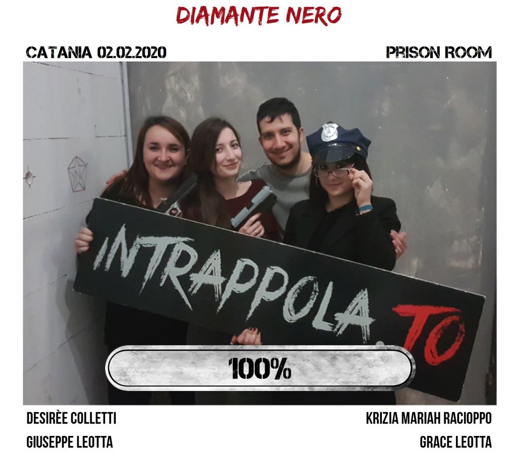 Il gruppo diamante nero è fuggito dalla nostra escape room Prison Room