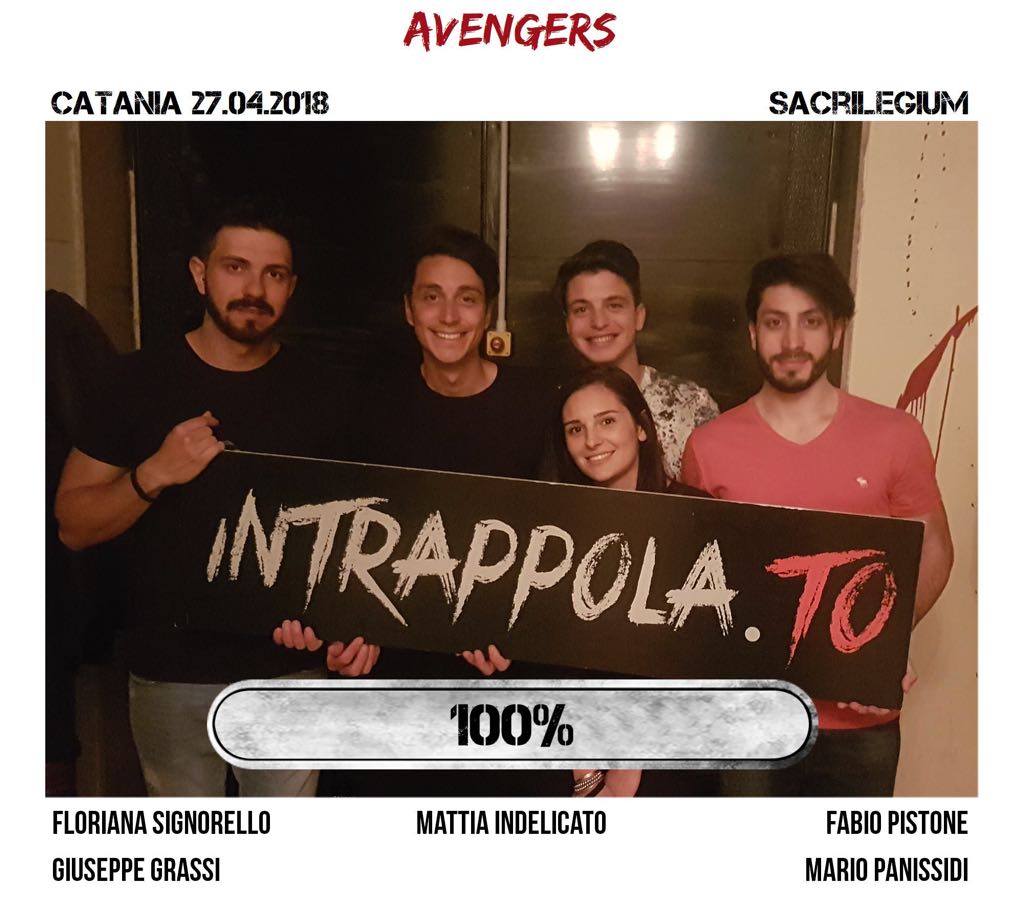 Il gruppo Avengers è fuggito dalla nostra escape room Sacrilegium