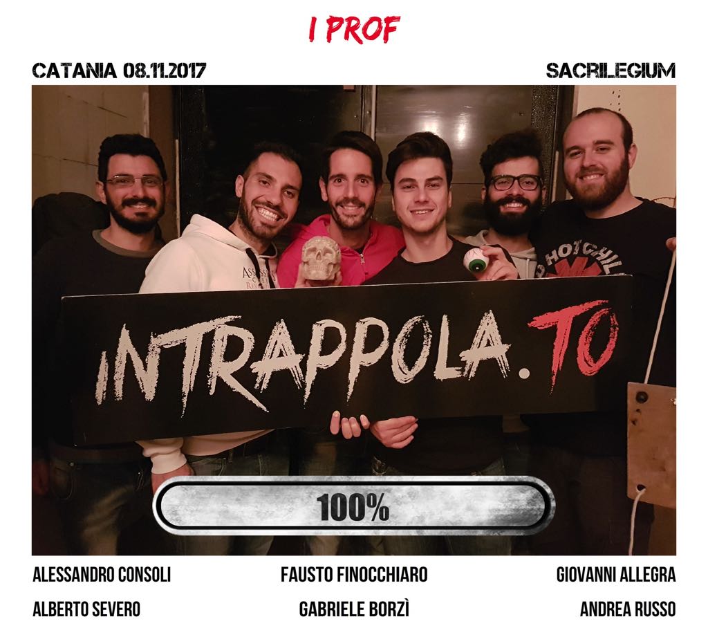 Il gruppo I PROF è fuggito dalla nostra escape room Sacrilegium