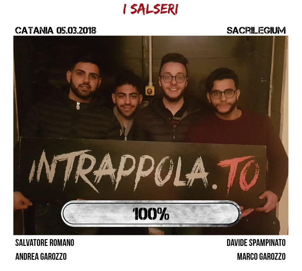 Il gruppo I Salseri è fuggito dalla nostra escape room Sacrilegium