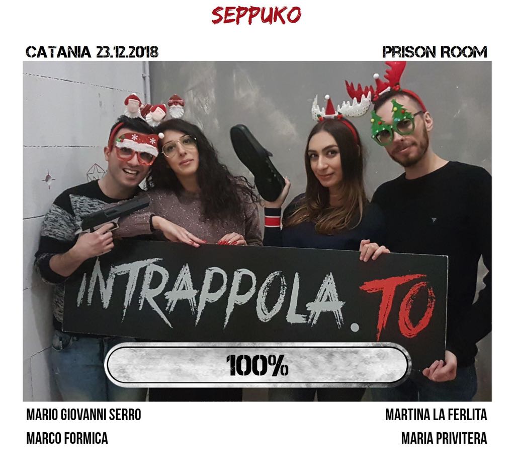 Il gruppo SEPPUKO è fuggito dalla nostra escape room Prison Room