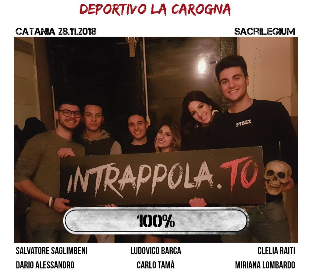Il gruppo deportivo la carogna è fuggito dalla nostra escape room Sacrilegium