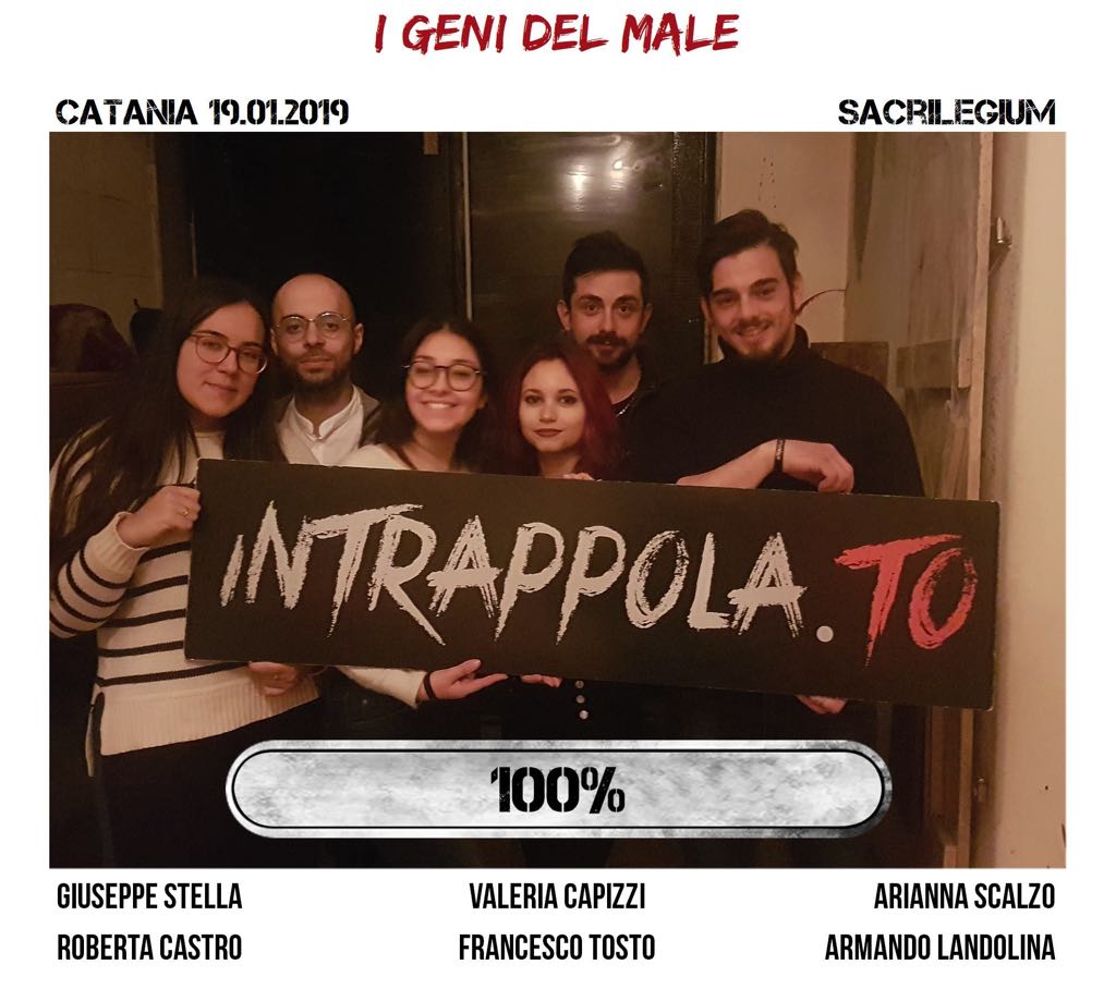 Il gruppo i geni del male è fuggito dalla nostra escape room Sacrilegium