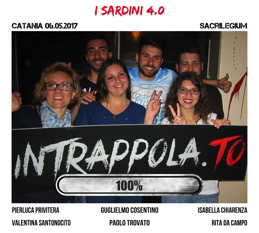 Il gruppo i sardini 4.0 è fuggito dalla nostra escape room Sacrilegium
