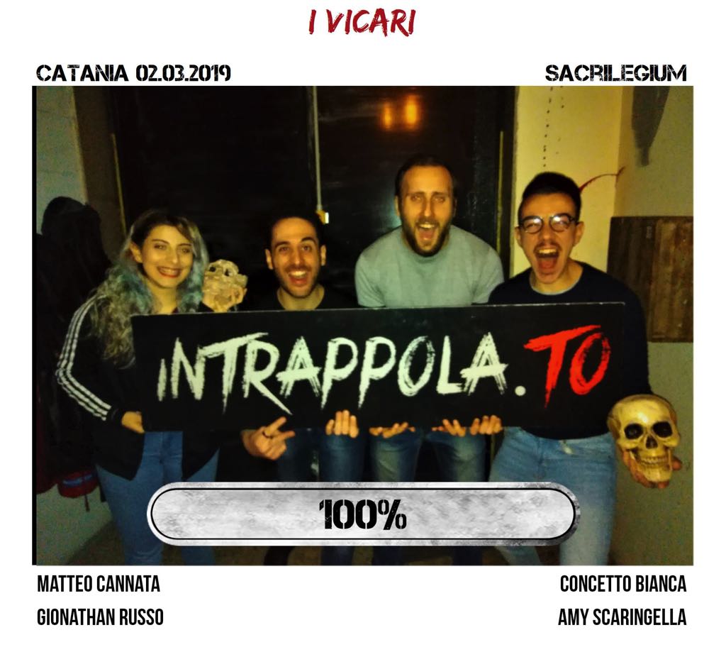Il gruppo i vicari è fuggito dalla nostra escape room Sacrilegium