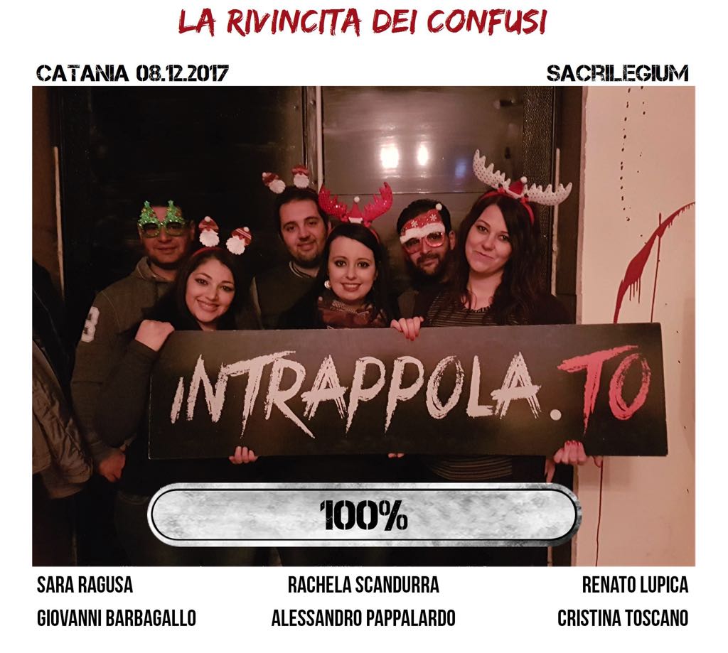Il gruppo la rivincita dei confusi è fuggito dalla nostra escape room Sacrilegium