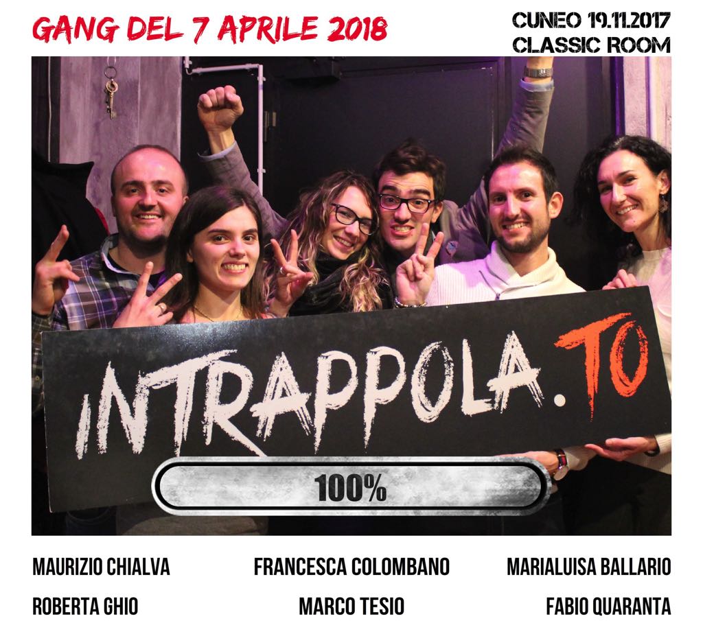 Il gruppo Gang del 7 aprile 2018 è fuggito dalla nostra escape room Classic Room