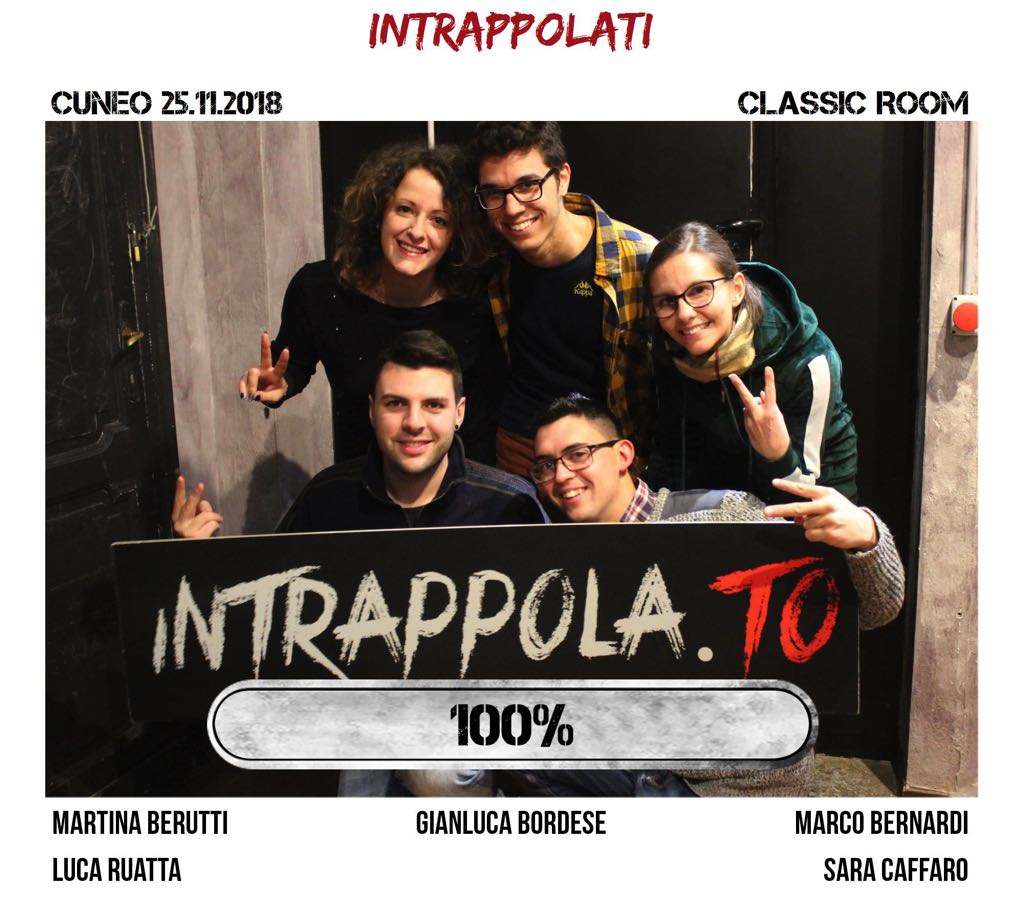 Il gruppo INTRAPPOLATI è fuggito dalla nostra escape room Classic Room