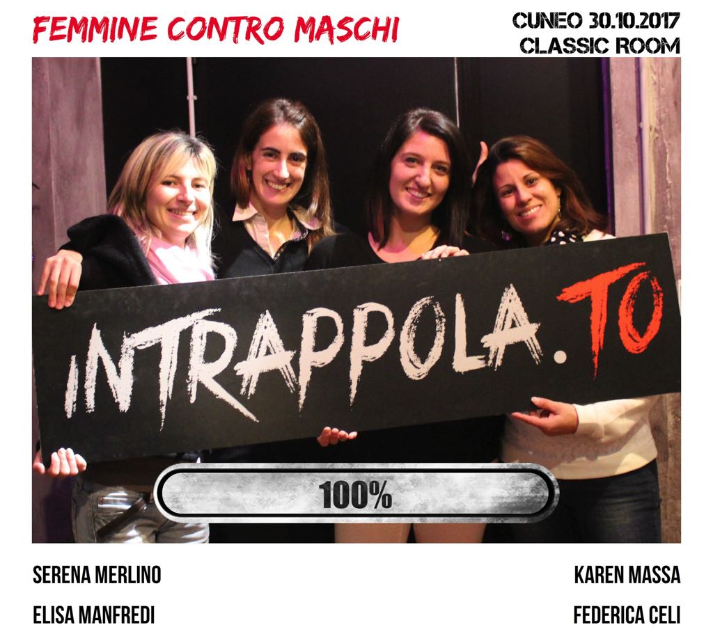 Il gruppo femmine contro maschi è fuggito dalla nostra escape room Classic Room