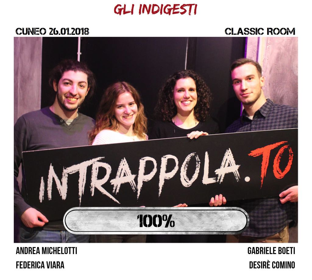 Il gruppo gli indigesti è fuggito dalla nostra escape room Classic Room