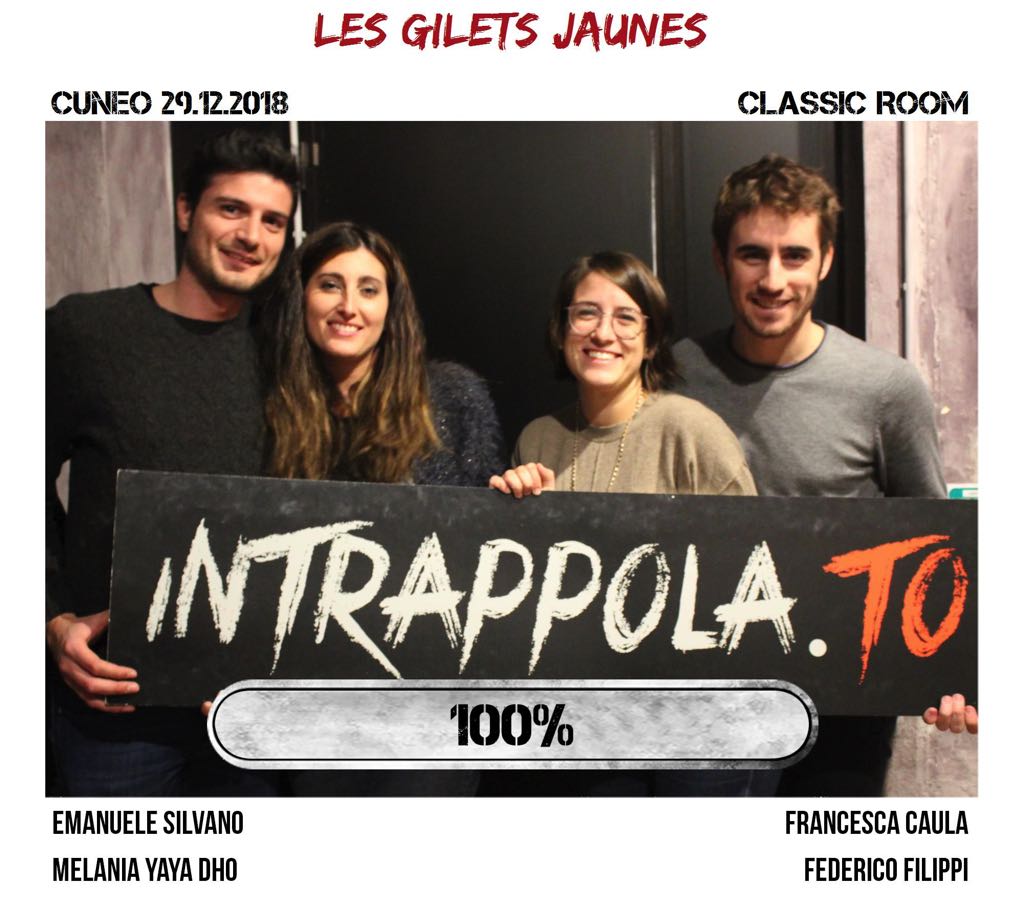 Il gruppo les gilets jaunes è fuggito dalla nostra escape room Classic Room