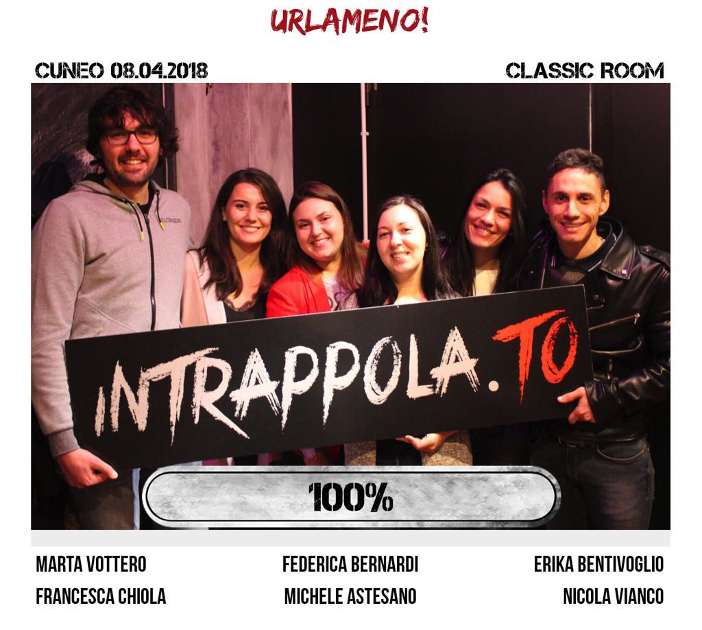 Il gruppo urlameno! è fuggito dalla nostra escape room Classic Room