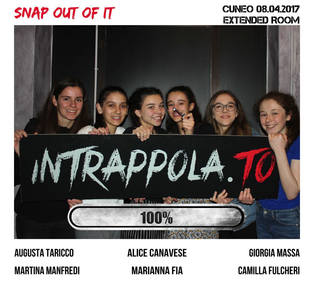 Il gruppo Snap out of it è fuggito dalla nostra escape room 