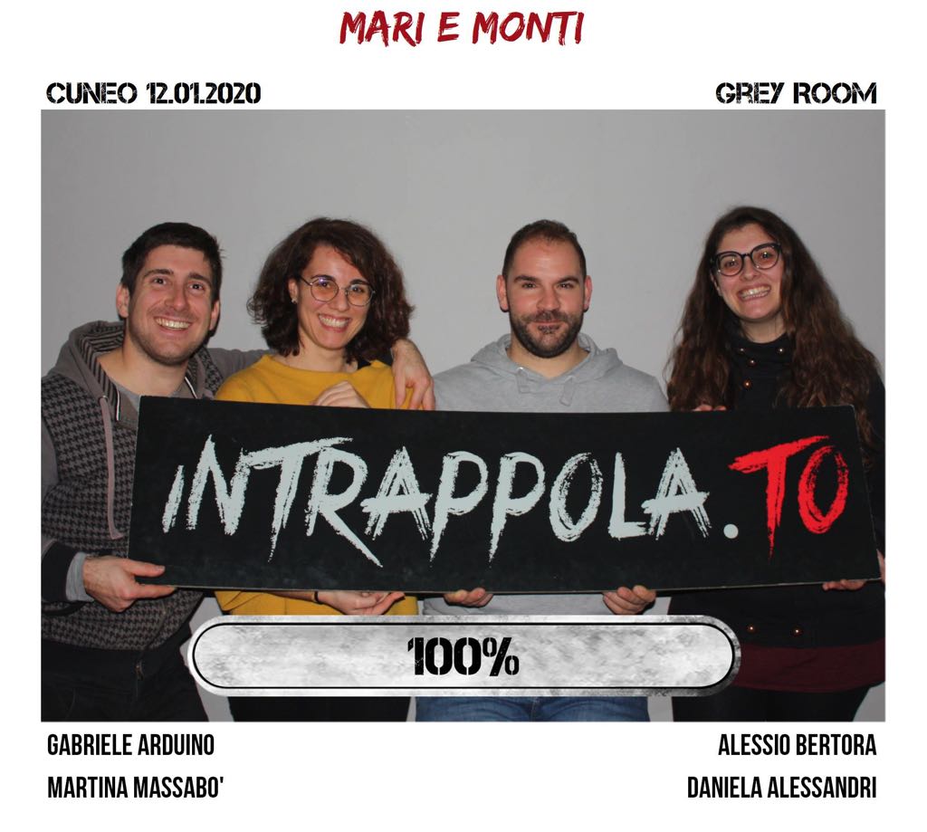 Il gruppo MARI E MONTI è fuggito dalla nostra escape room Grey Room