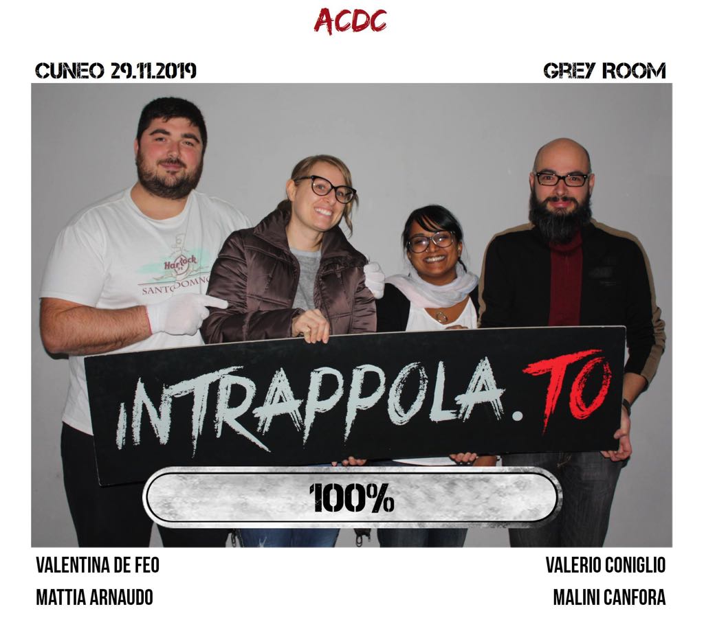 Il gruppo acdc è fuggito dalla nostra escape room Grey Room