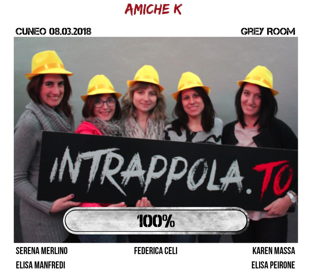 Il gruppo amiche k  è fuggito dalla nostra escape room Grey Room