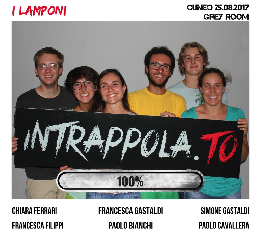 Il gruppo i lamponi è fuggito dalla nostra escape room Grey Room