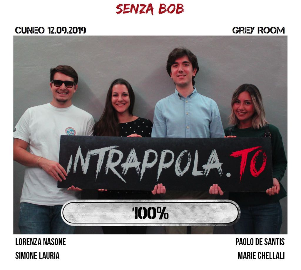 Il gruppo senza bob è fuggito dalla nostra escape room Grey Room
