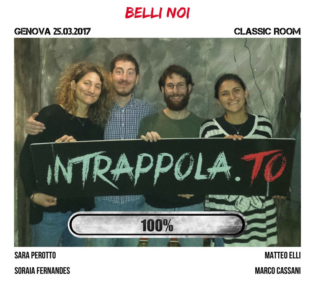 Il gruppo Belli Noi è fuggito dalla nostra escape room 
