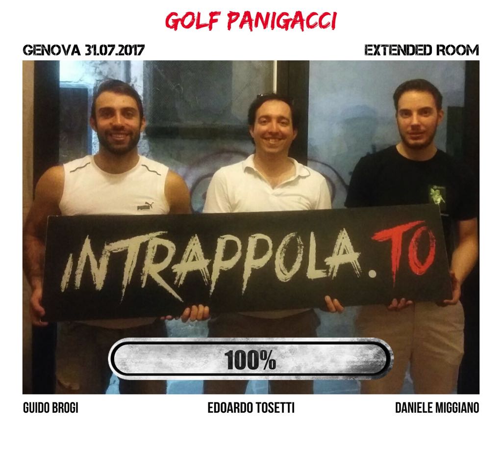 Il gruppo Golf Panigacci è fuggito dalla nostra escape room Extended Room