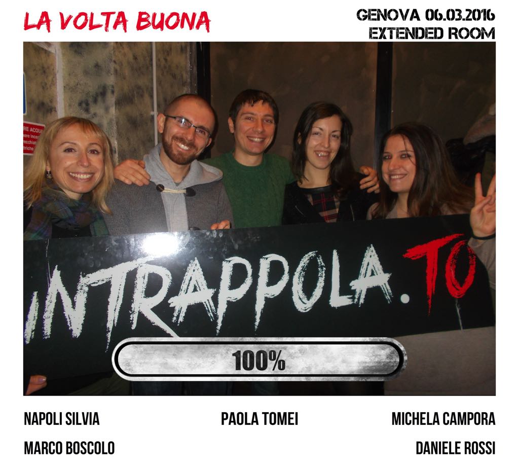 Il gruppo La volta buona è fuggito dalla nostra escape room Extended Room