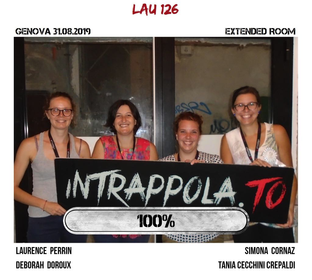 Il gruppo lau 126 è fuggito dalla nostra escape room Extended Room