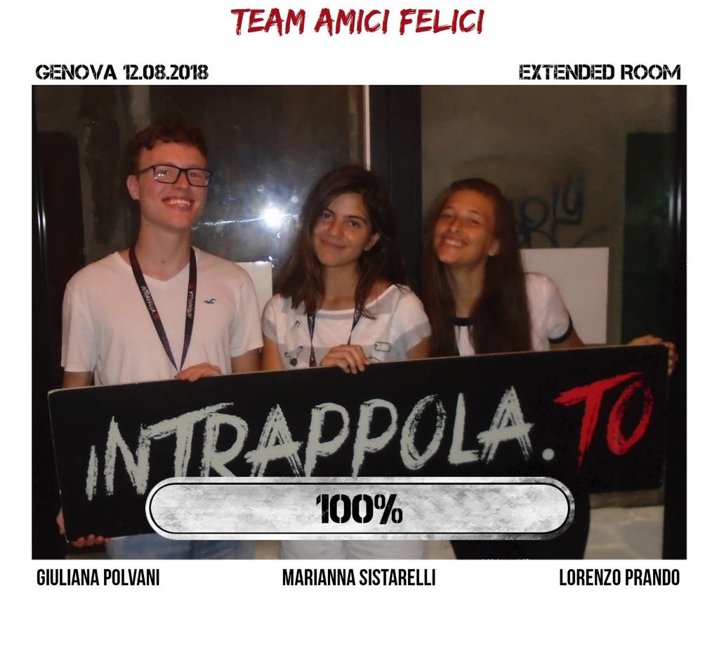 Il gruppo team amici felici è fuggito dalla nostra escape room Extended Room