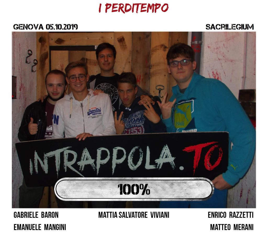 Il gruppo i perditempo è fuggito dalla nostra escape room Sacrilegium