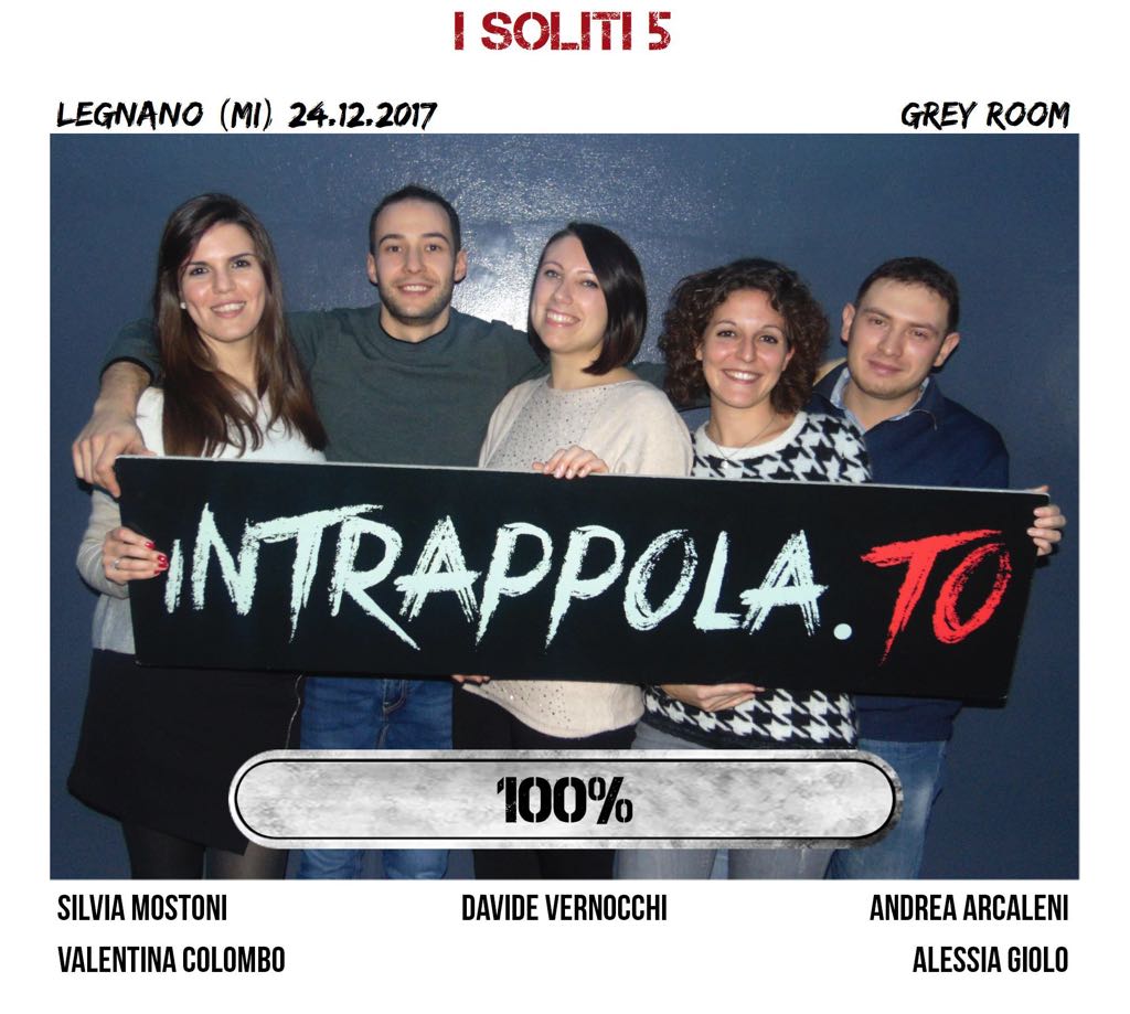 Il gruppo i soliti 5 è fuggito dalla nostra escape room Grey Room