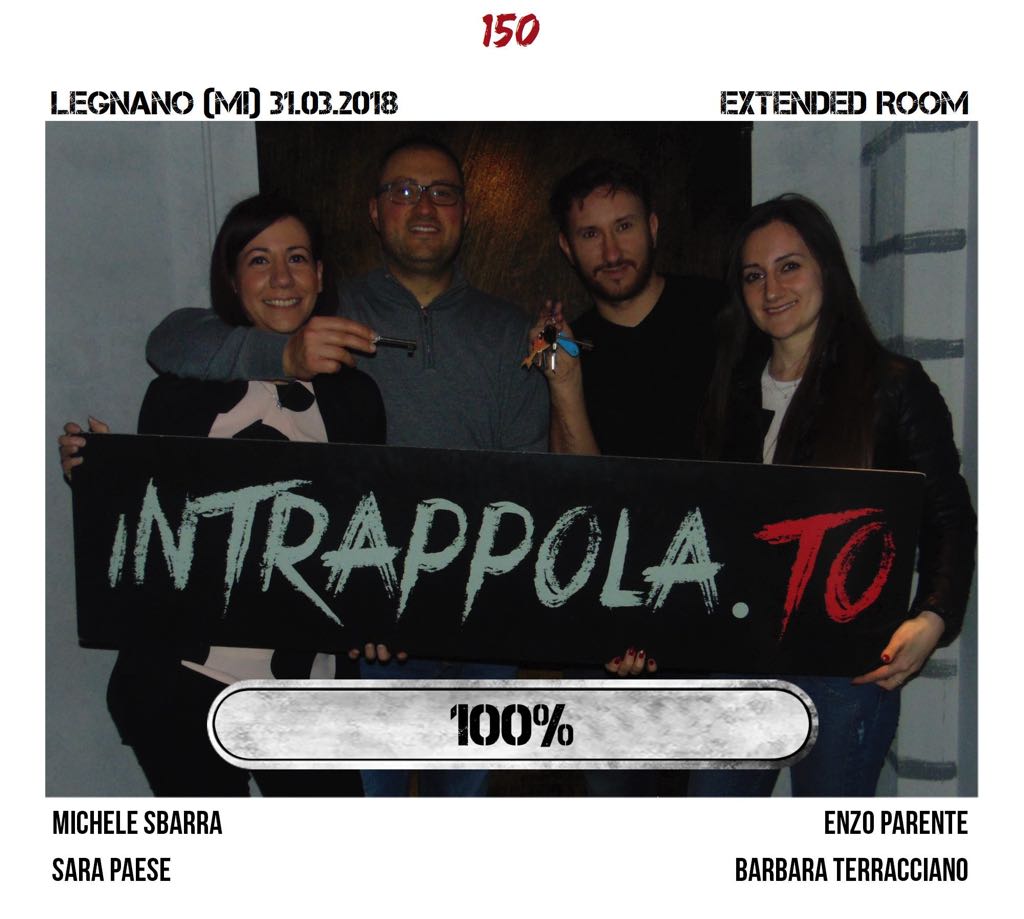 Il gruppo 150 è fuggito dalla nostra escape room Extended Room