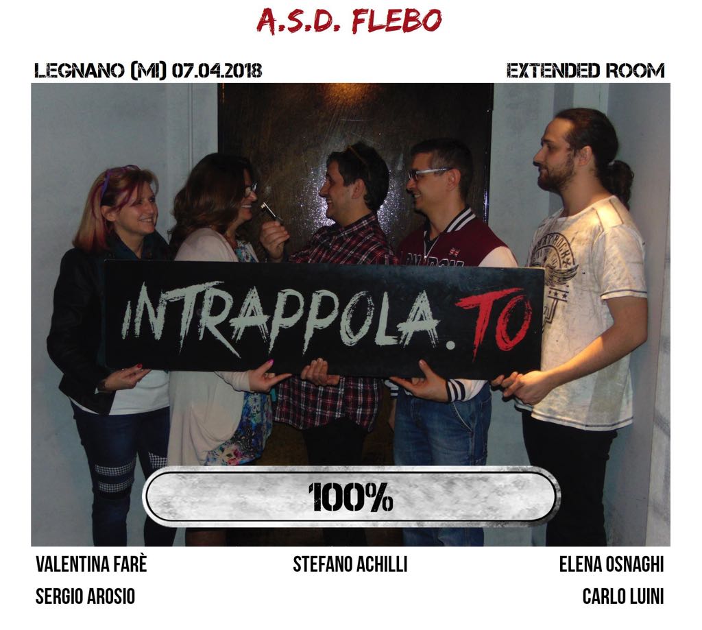 Il gruppo A.s.d. Flebo è fuggito dalla nostra escape room Extended Room