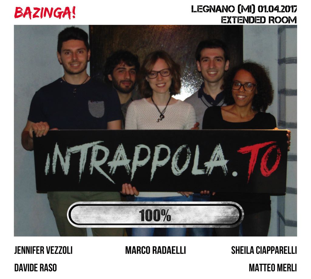 Il gruppo BAZINGA! è fuggito dalla nostra escape room Extended Room