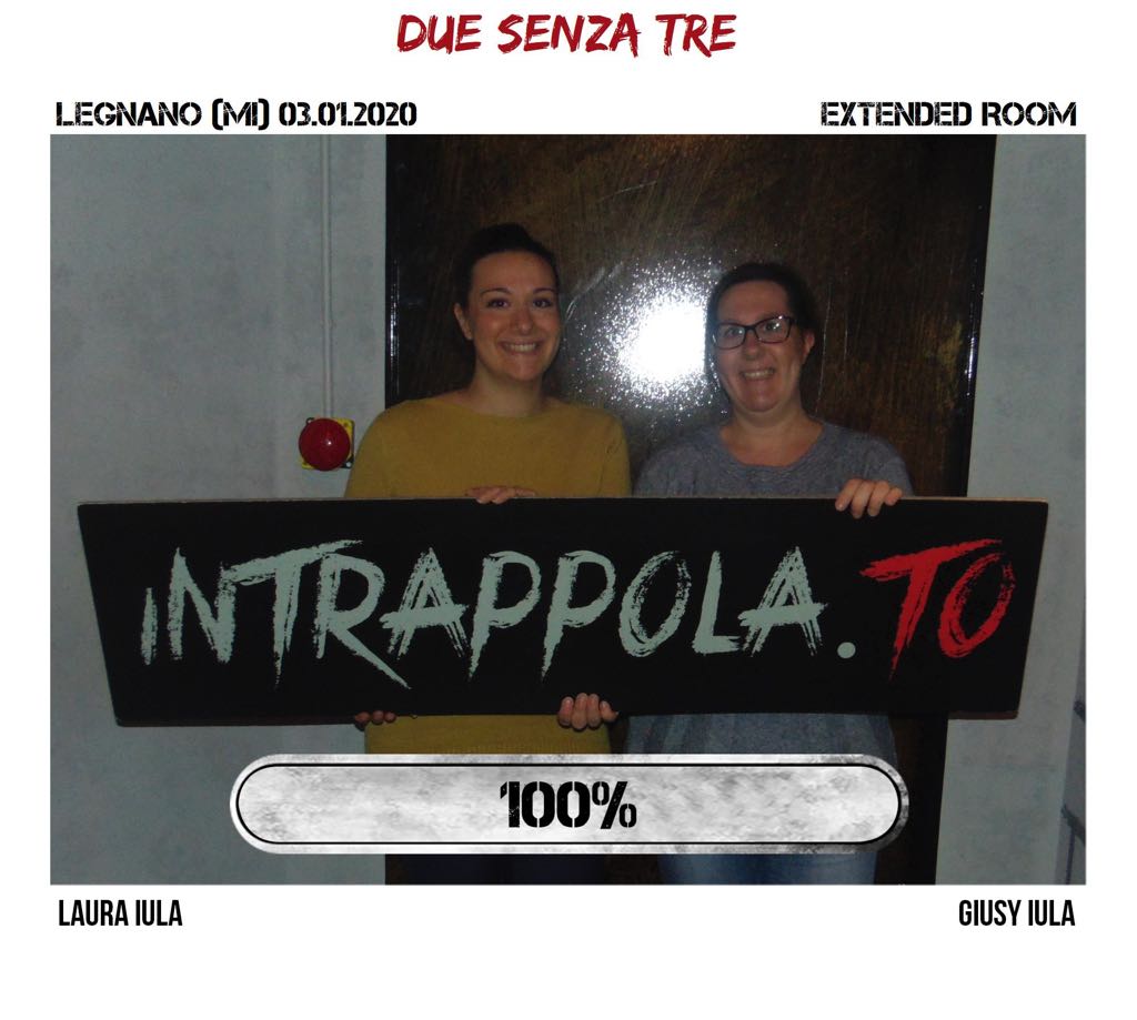 Il gruppo Due Senza Tre è fuggito dalla nostra escape room Extended Room