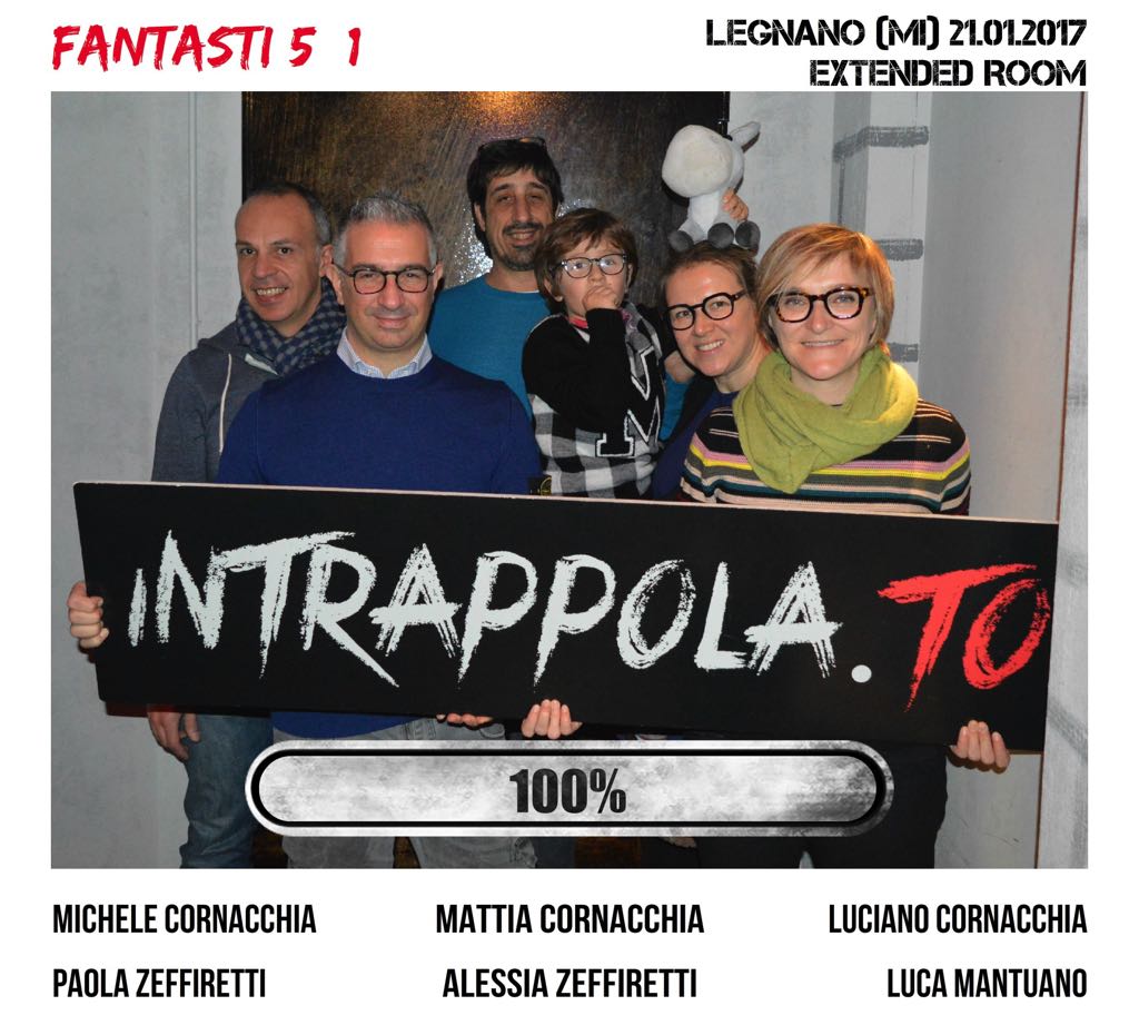 Il gruppo Fantasti 5+1 è fuggito dalla nostra escape room Extended Room