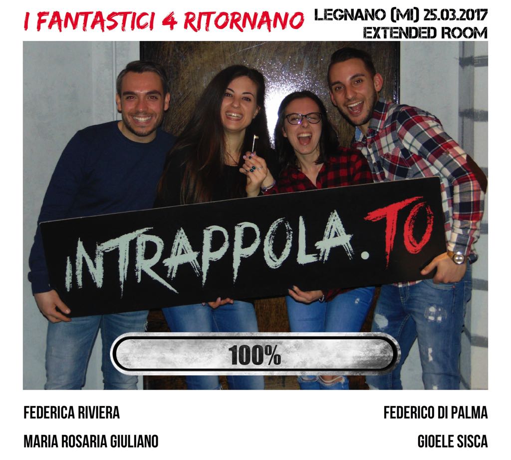 Il gruppo I fantastici 4 ritornano è fuggito dalla nostra escape room Extended Room